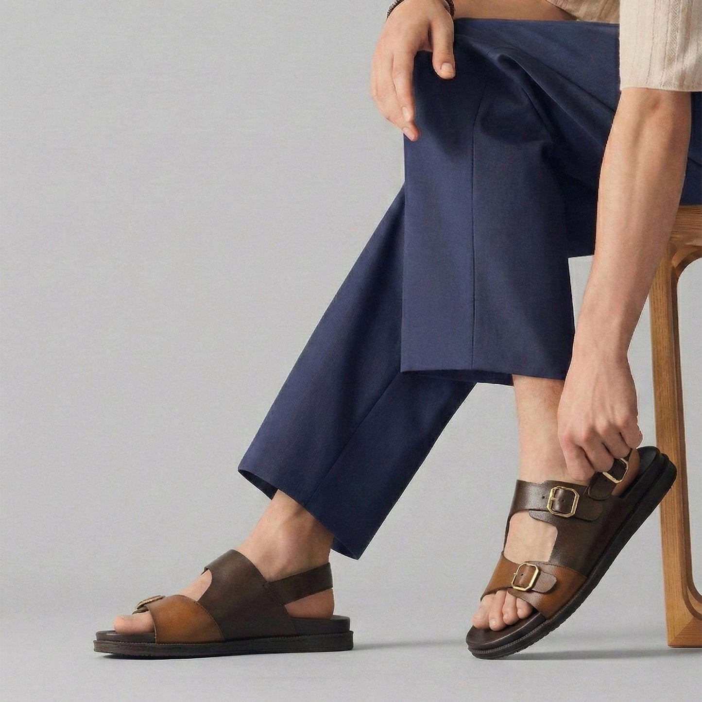 DUAL TONE COMFY SANDAL - Hi-Street