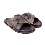 LASER TEXT LEATHER SLIPPER - Hi-Street