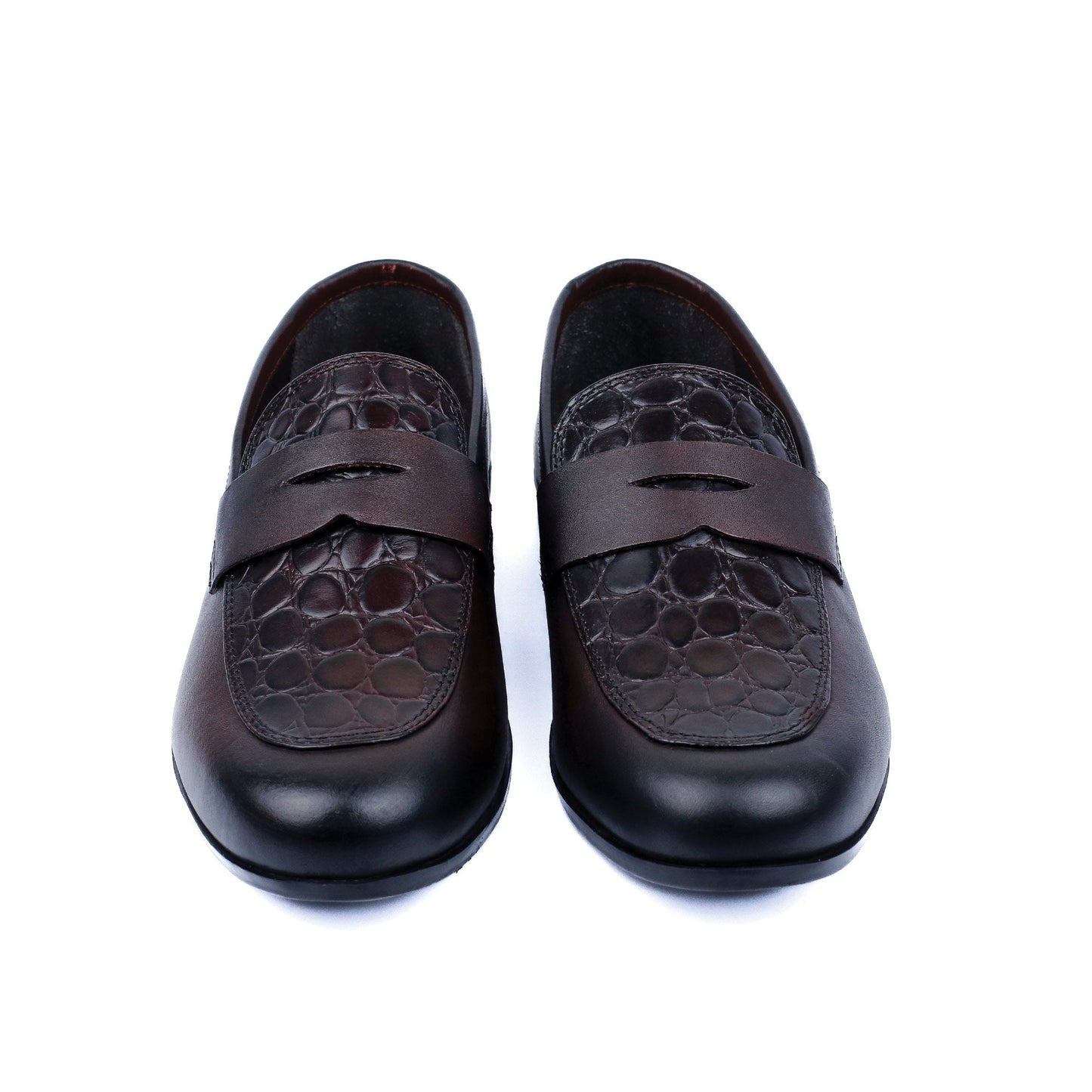 MAROON CROCO TEXTURED SHOES - Hi-Street