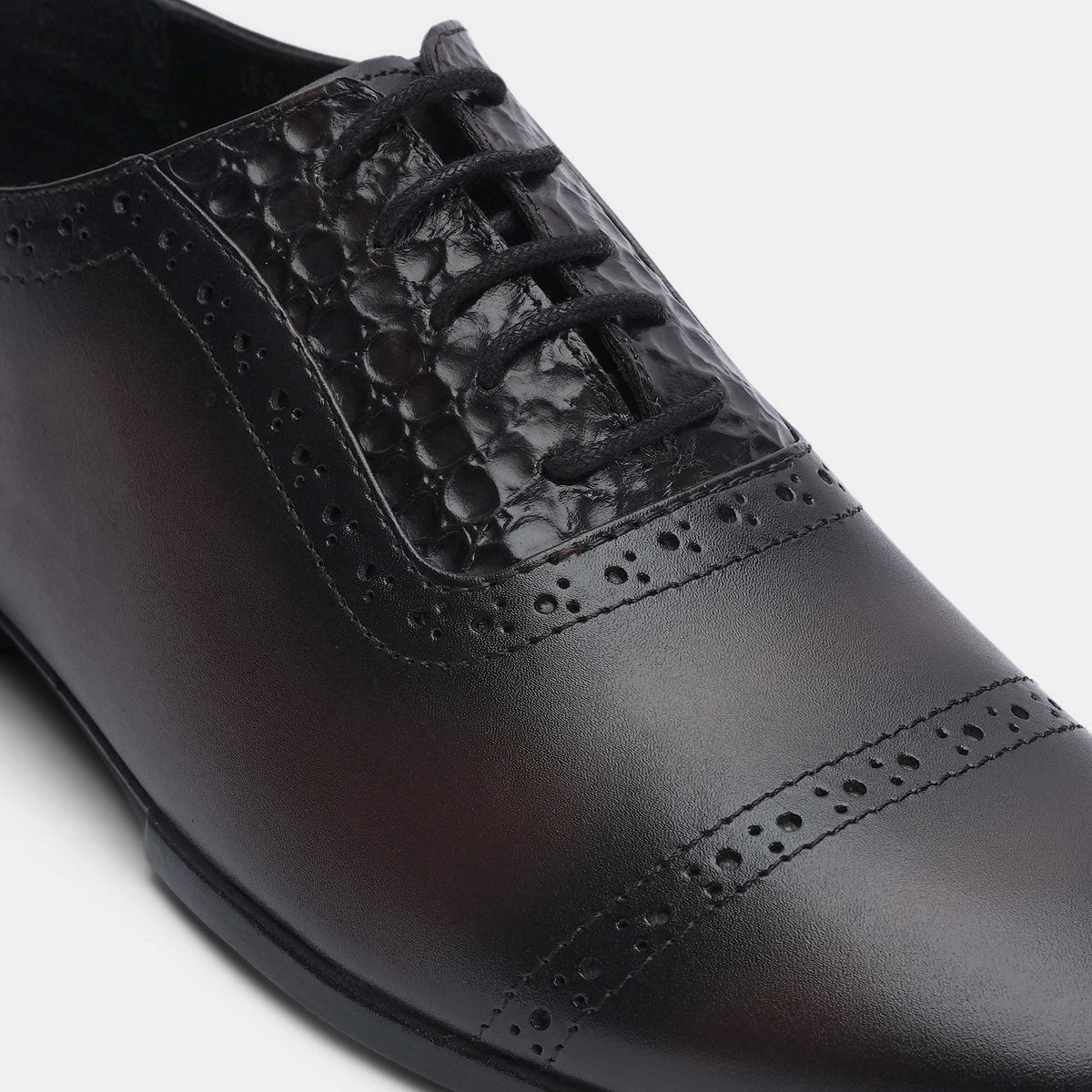 MAROON SPLIT LEATHER BROGUE SHOES - Hi-Street