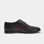 MAROON SPLIT LEATHER BROGUE SHOES - Hi-Street