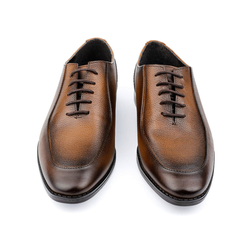 MILLED LEATHER LACE UP SHOES - Hi-Street