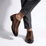 MILLED LEATHER LACE UP SHOES - Hi-Street