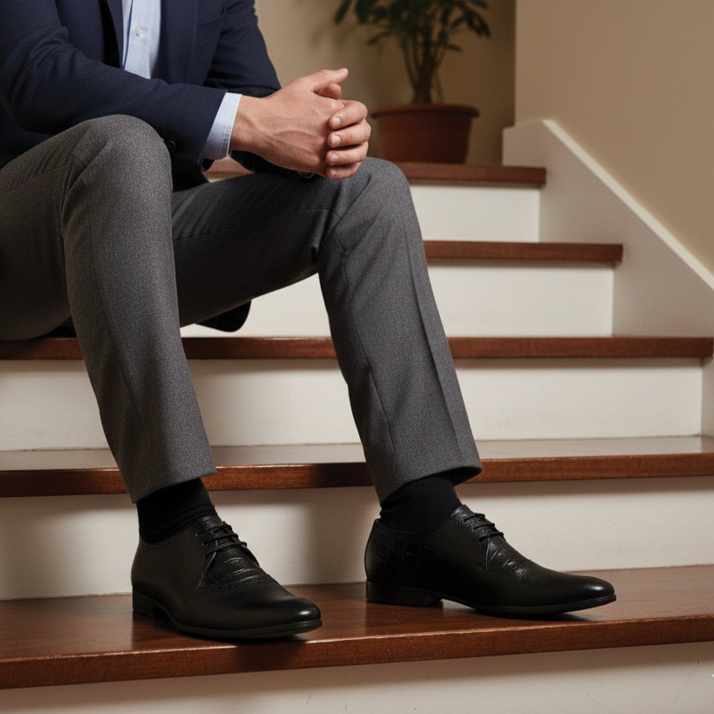 MILLED LEATHER LACEUP SHOES - Hi-Street