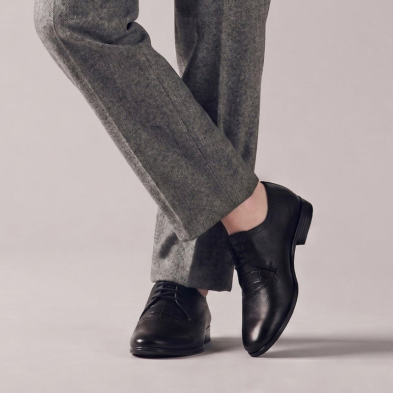 MILLED LEATHER LACEUP SHOES - Hi-Street