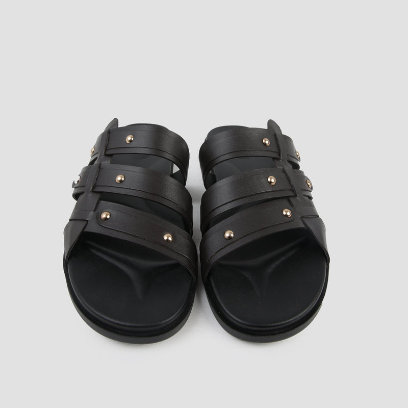 MULTI LEATHER STRAPE SLIPPER - Hi-Street