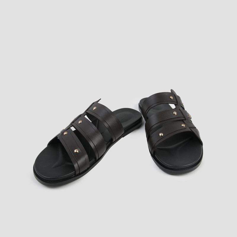 MULTI LEATHER STRAPE SLIPPER - Hi-Street