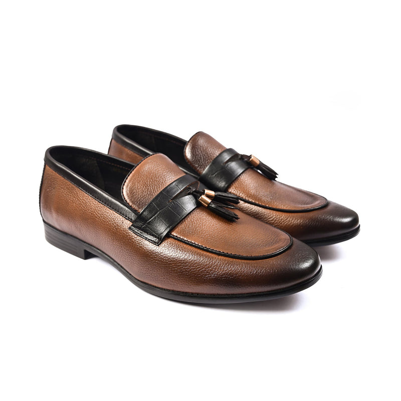 MUSTARD MILD LEATHER SLIP ONS - Hi-Street