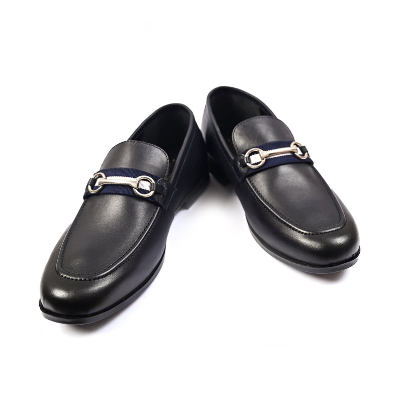 NAVY ANILINE LEATHER SHOES - Hi-Street