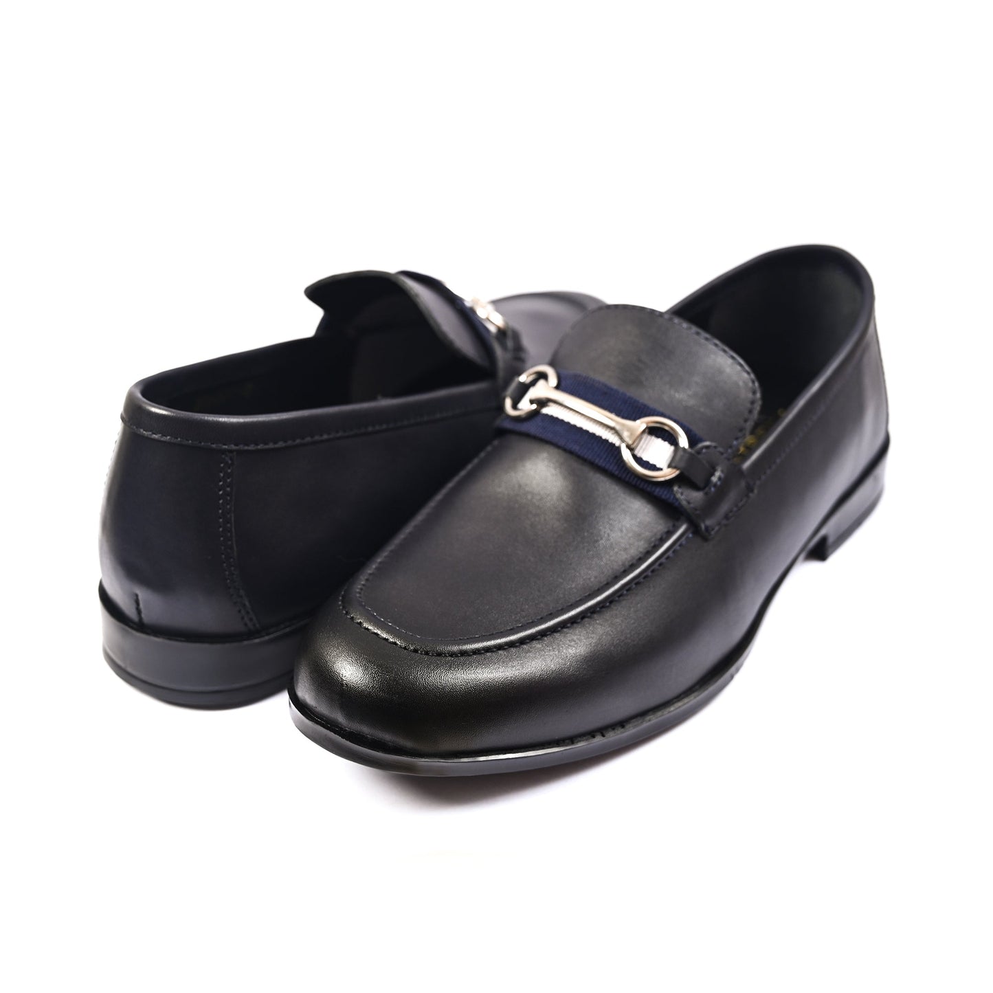 NAVY ANILINE LEATHER SHOES - Hi-Street
