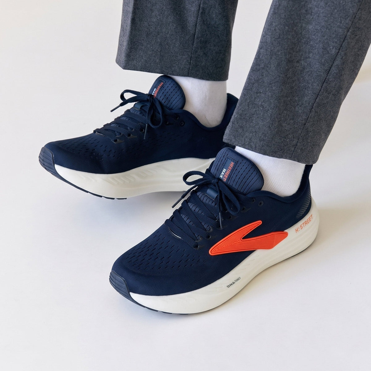 NAVY LACE UP COMFORT SHOES - Hi-Street