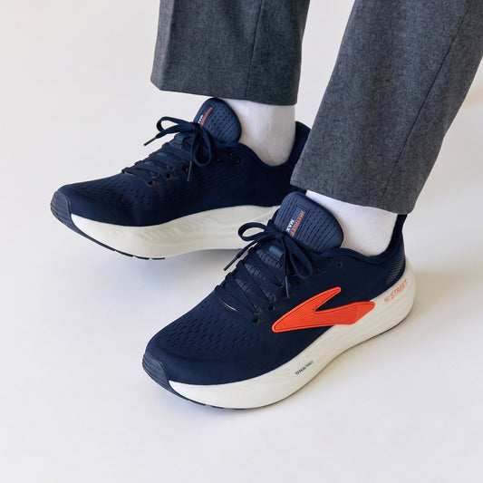 NAVY LACE UP COMFORT SHOES - Hi-Street