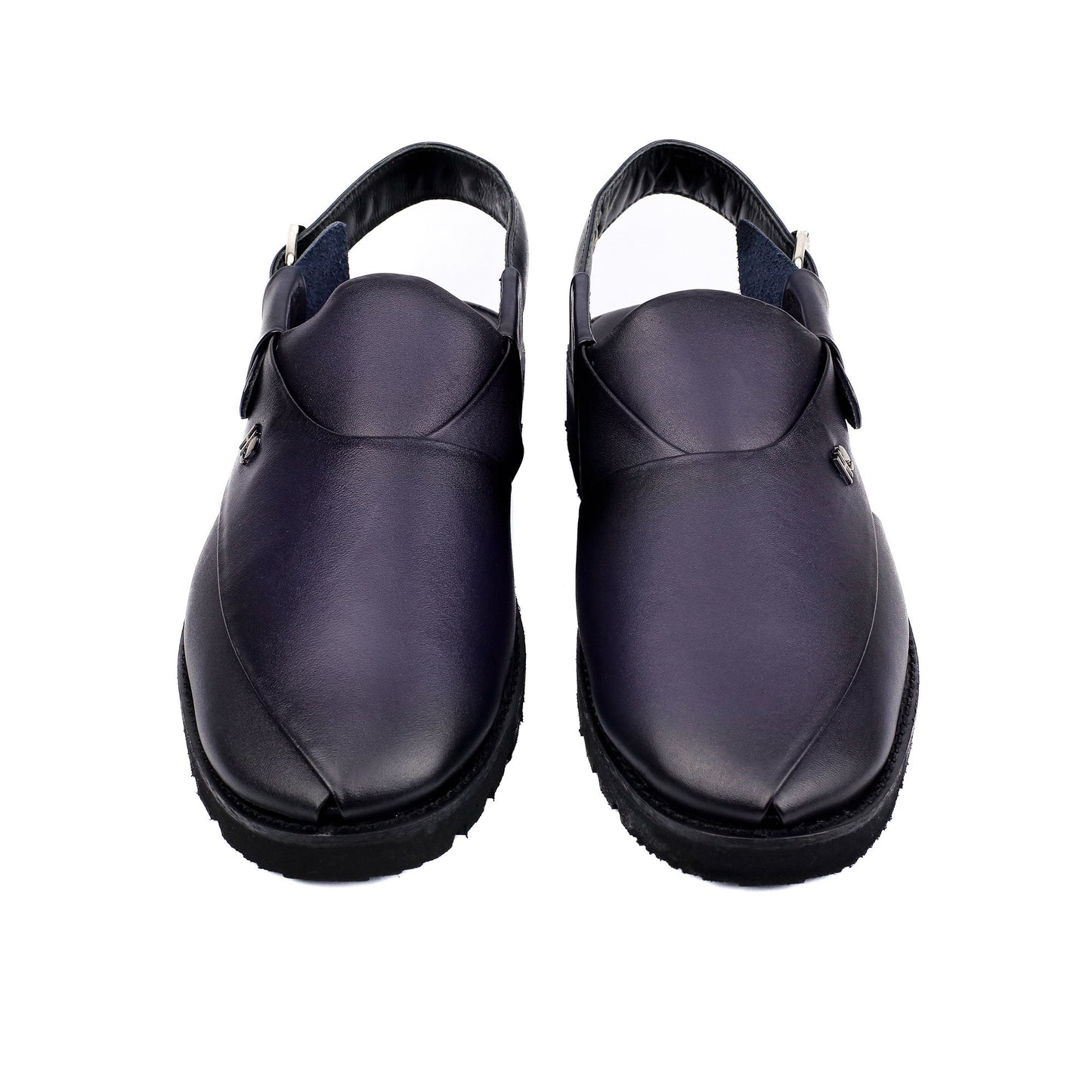 NAVY LEATHER TWO TONE SANDAL - Hi-Street