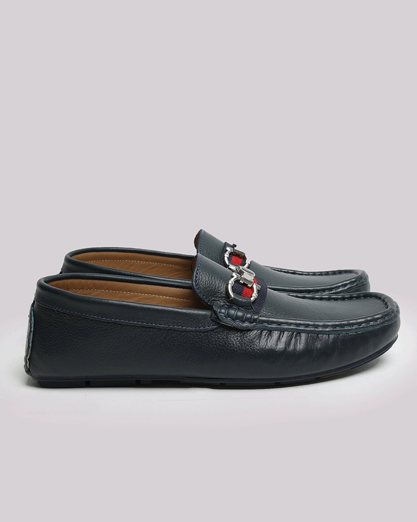Navy Soft Leather Moccasin - Hi-Street