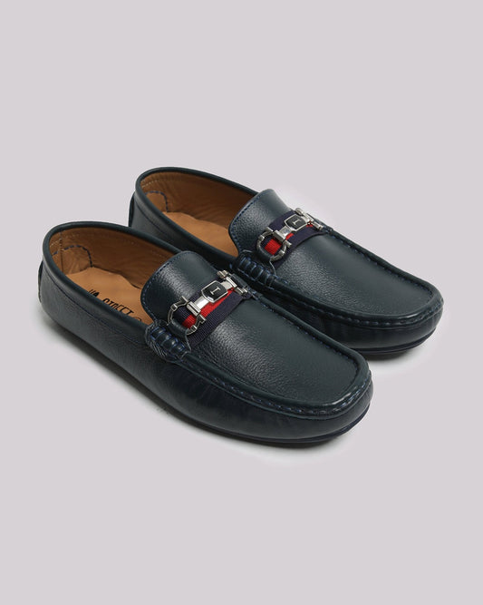 Navy Soft Leather Moccasin - Hi-Street