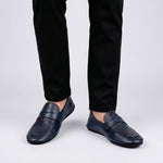 NAVY SOFT LEATHER SHOES - Hi-Street