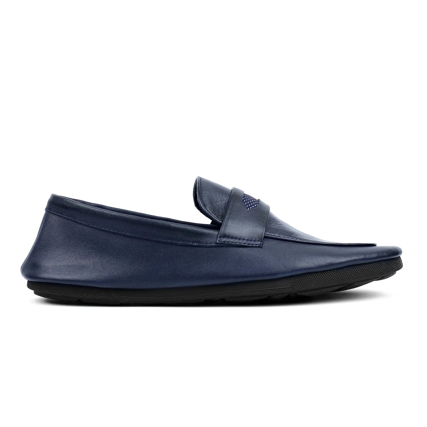 NAVY SOFT LEATHER SHOES - Hi-Street