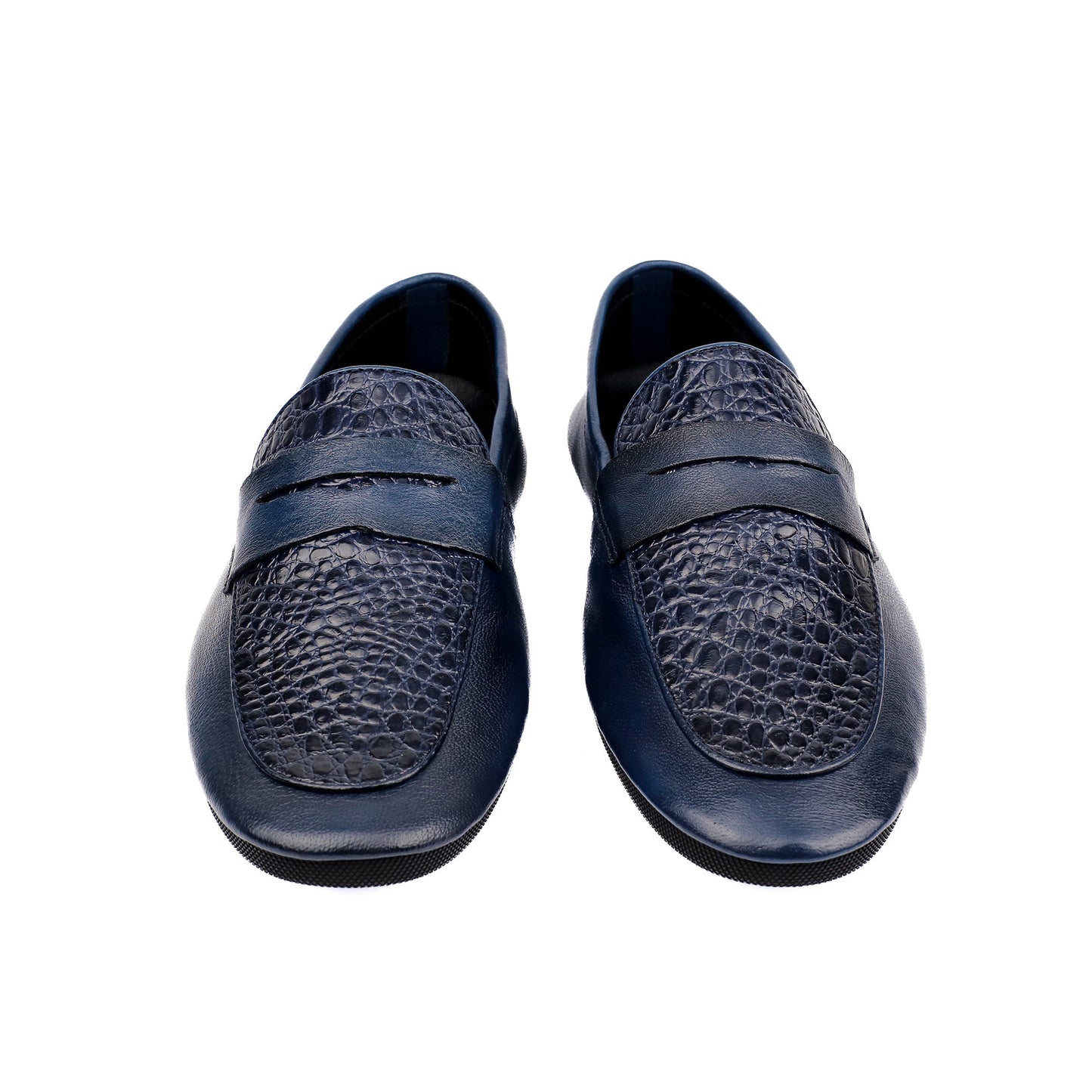 NAVY SOFT LEATHER SHOES - Hi-Street