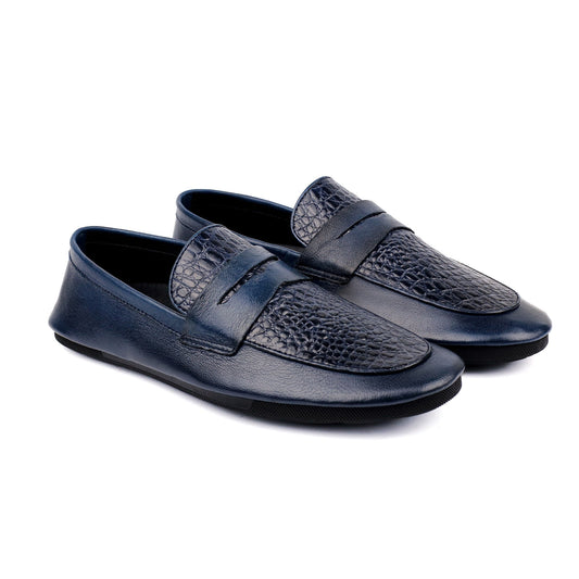 NAVY SOFT LEATHER SHOES - Hi-Street