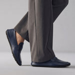 NAVY SOFT LEATHER SHOES - Hi-Street