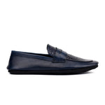 NAVY SOFT LEATHER SHOES - Hi-Street