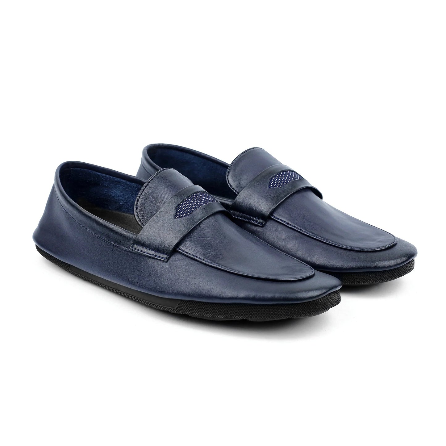 NAVY SOFT LEATHER SHOES - Hi-Street