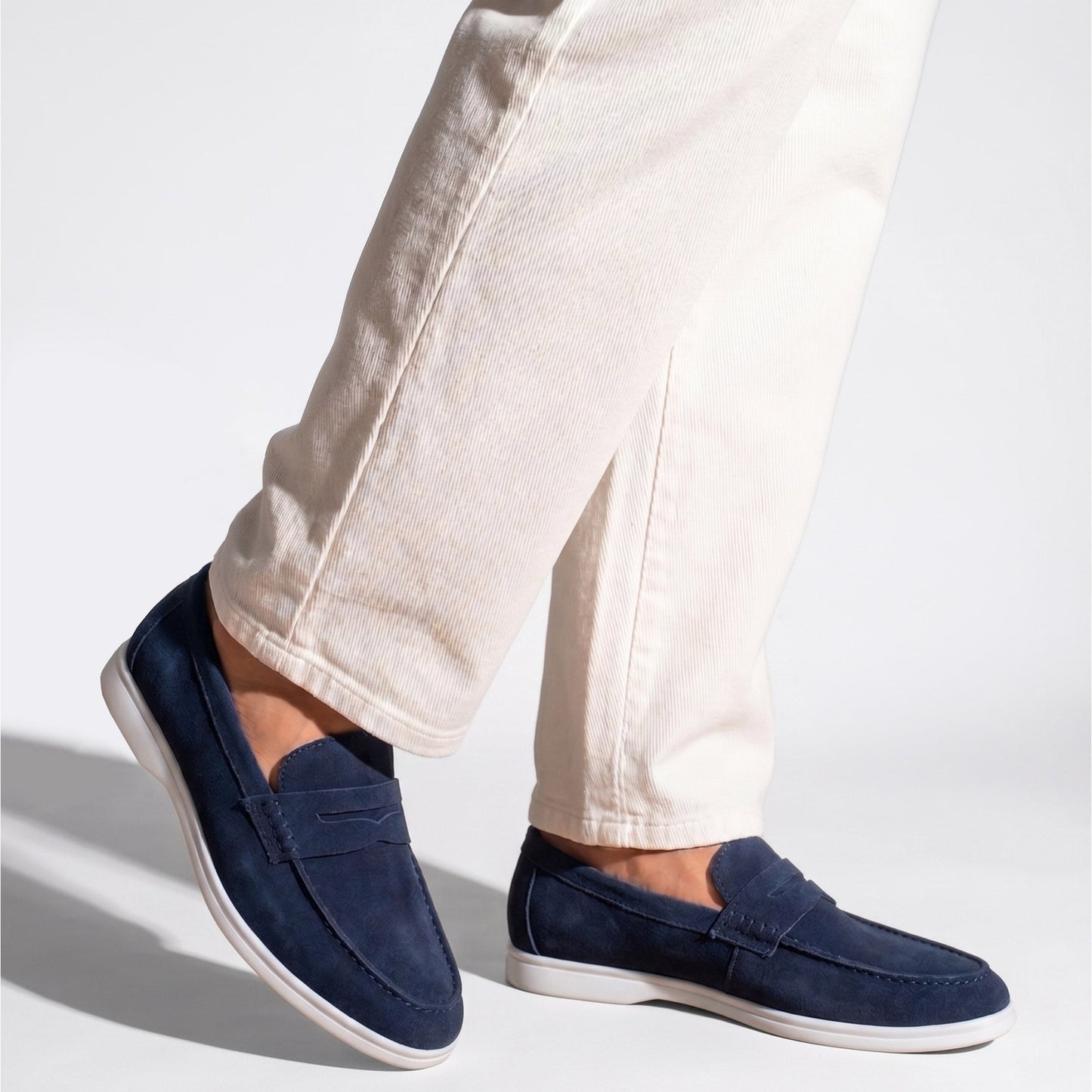 NAVY SUEDE LEATHER SHOES - Hi-Street