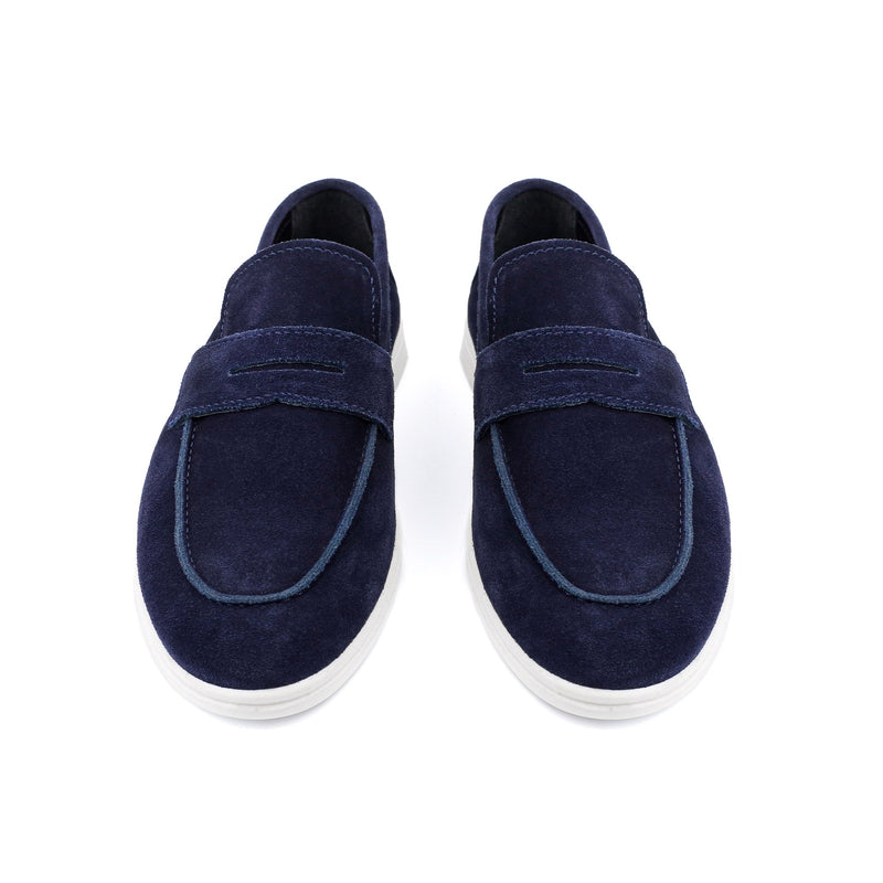 NAVY SUEDE LEATHER SHOES - Hi-Street
