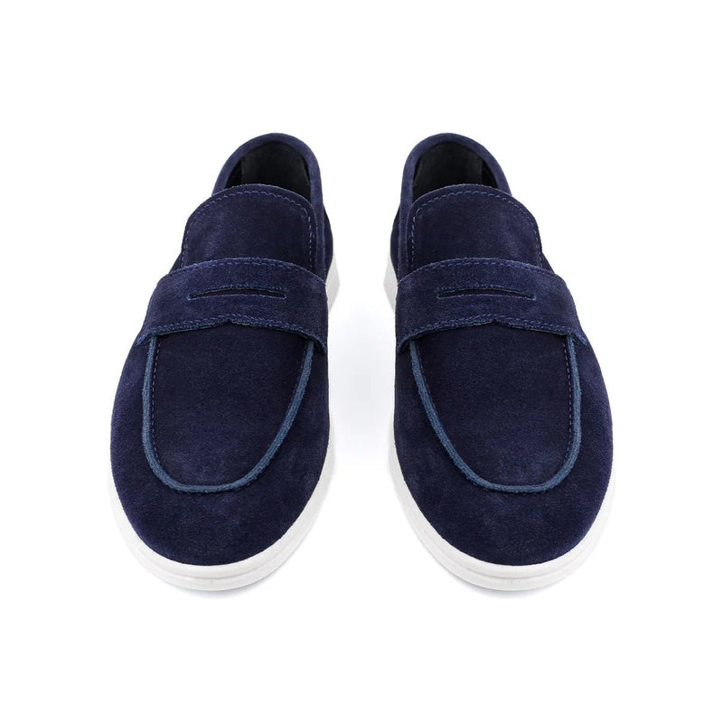 NAVY SUEDE LEATHER SHOES - Hi-Street