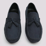 Navy Suede Loafer With Tassel - Hi-Street