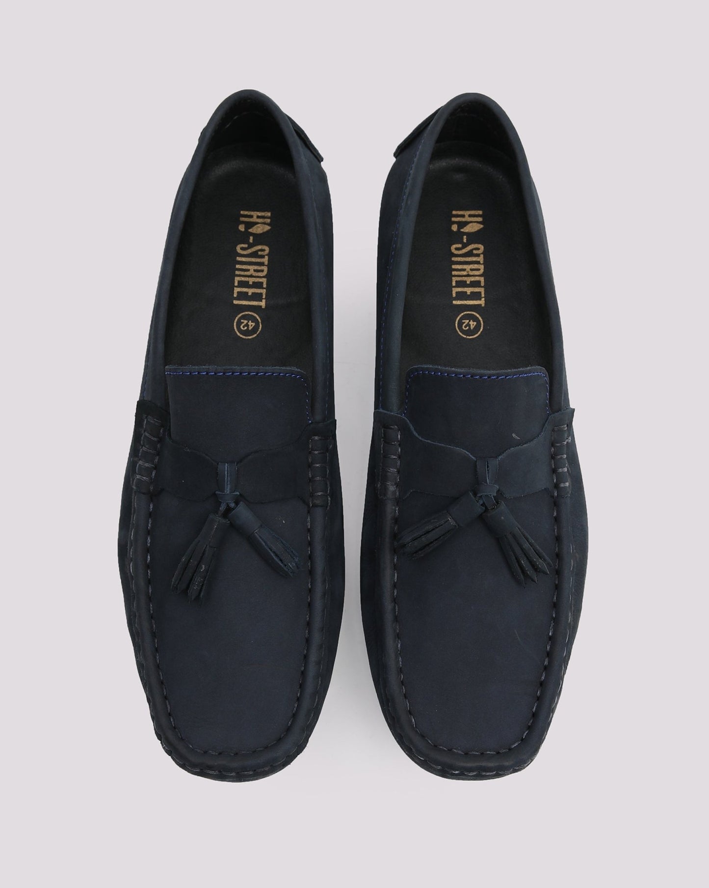 Navy Suede Loafer With Tassel - Hi-Street