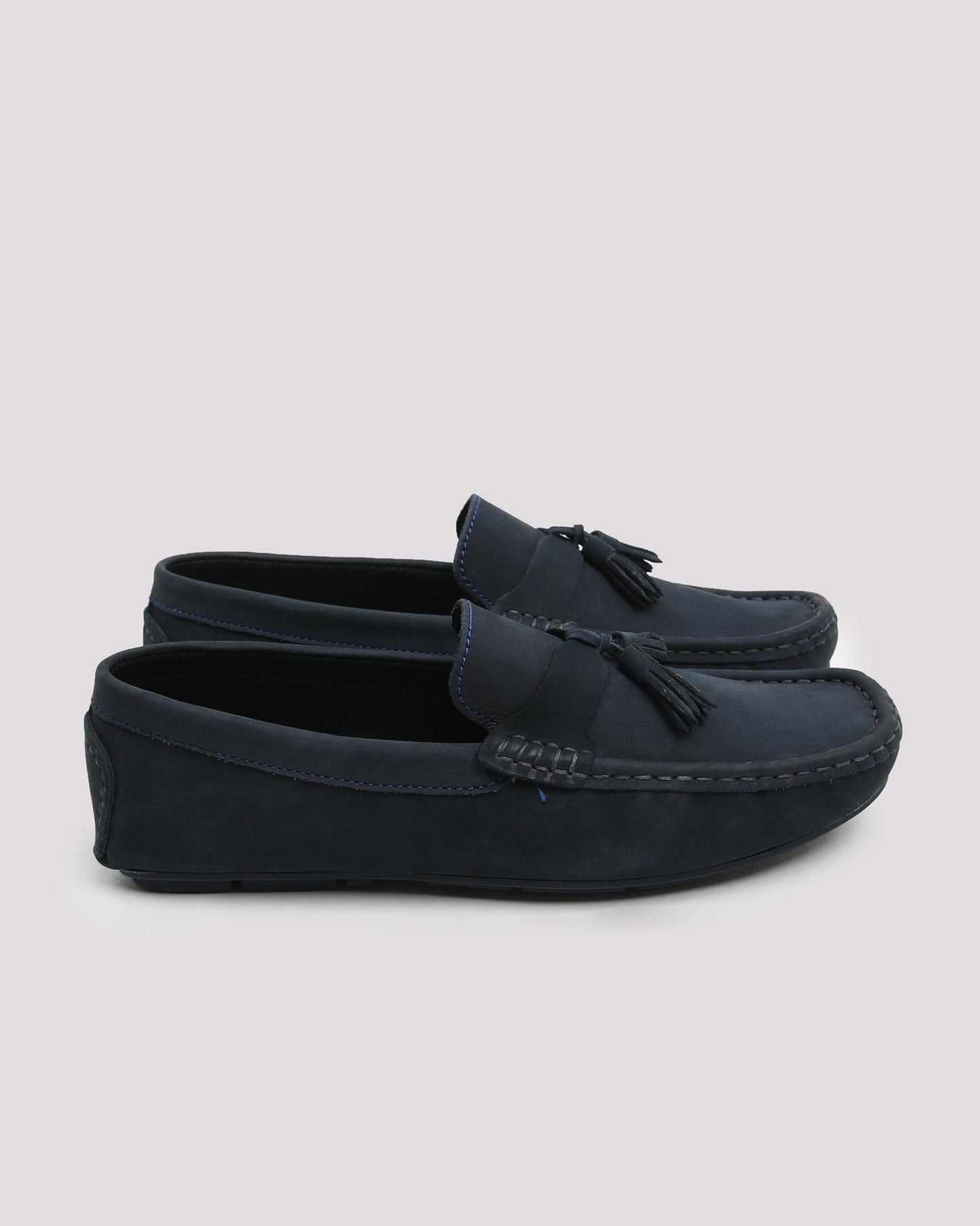 Navy Suede Loafer With Tassel - Hi-Street