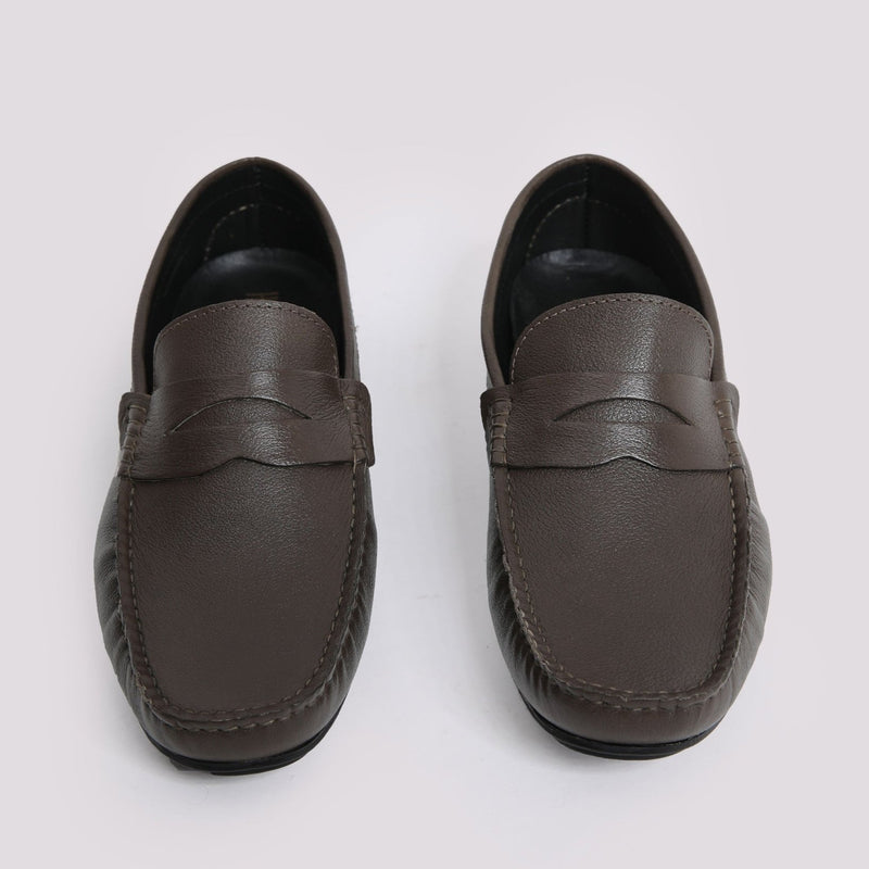 OLIVE MILT LEATHER MOCASSIN - Hi-Street