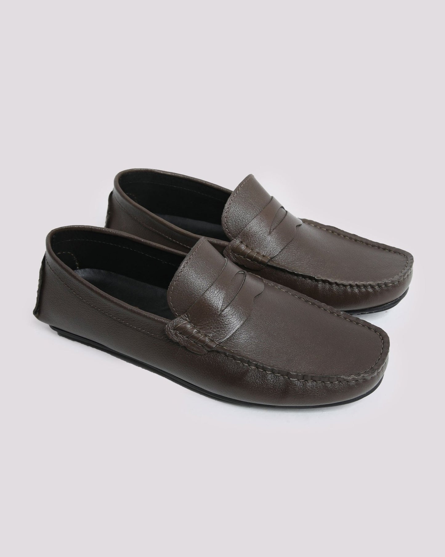 OLIVE MILT LEATHER MOCASSIN - Hi-Street