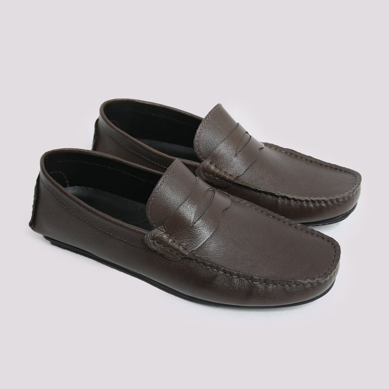 OLIVE MILT LEATHER MOCASSIN - Hi-Street