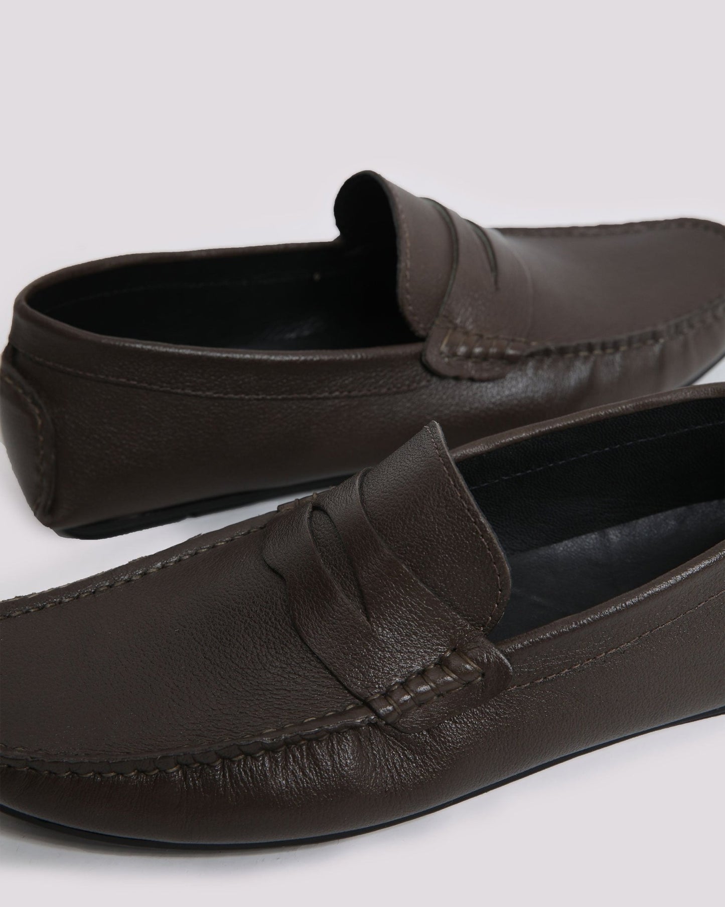 OLIVE MILT LEATHER MOCASSIN - Hi-Street
