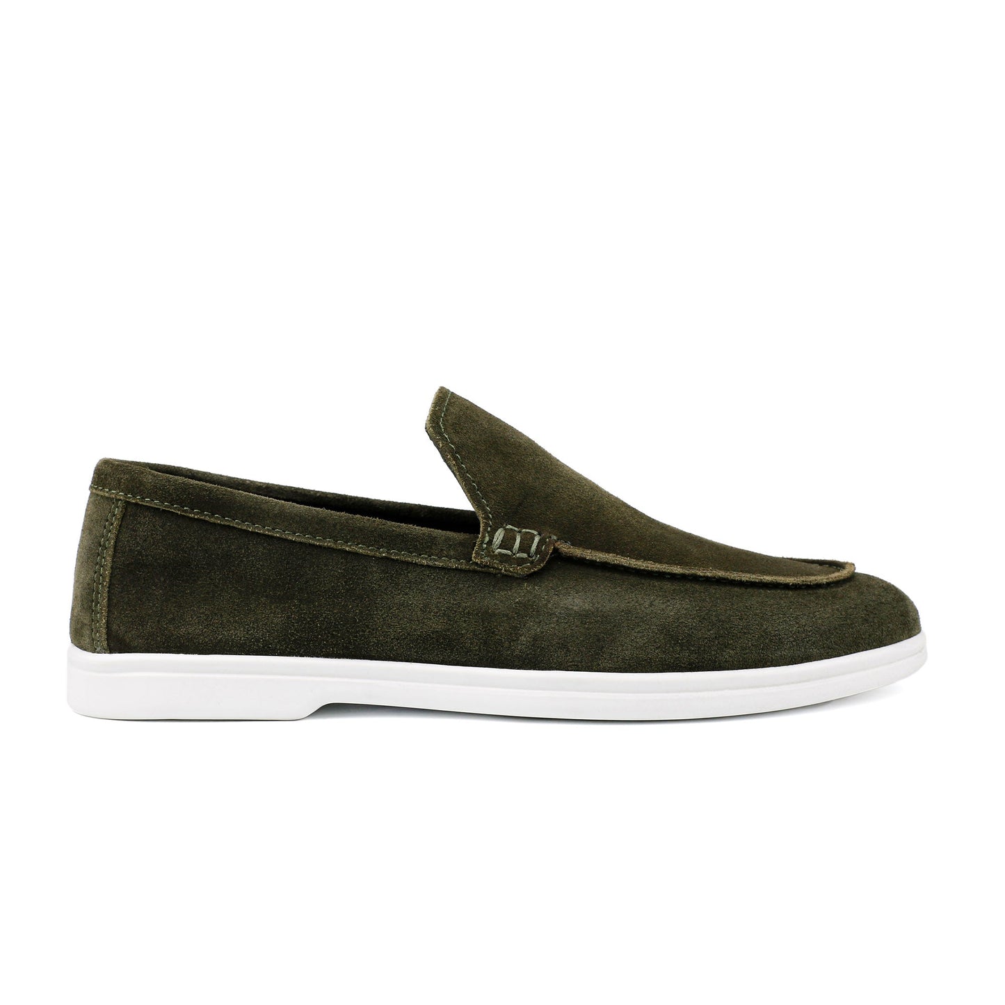 OLIVE SUEDE LEATHER SHOES - Hi-Street