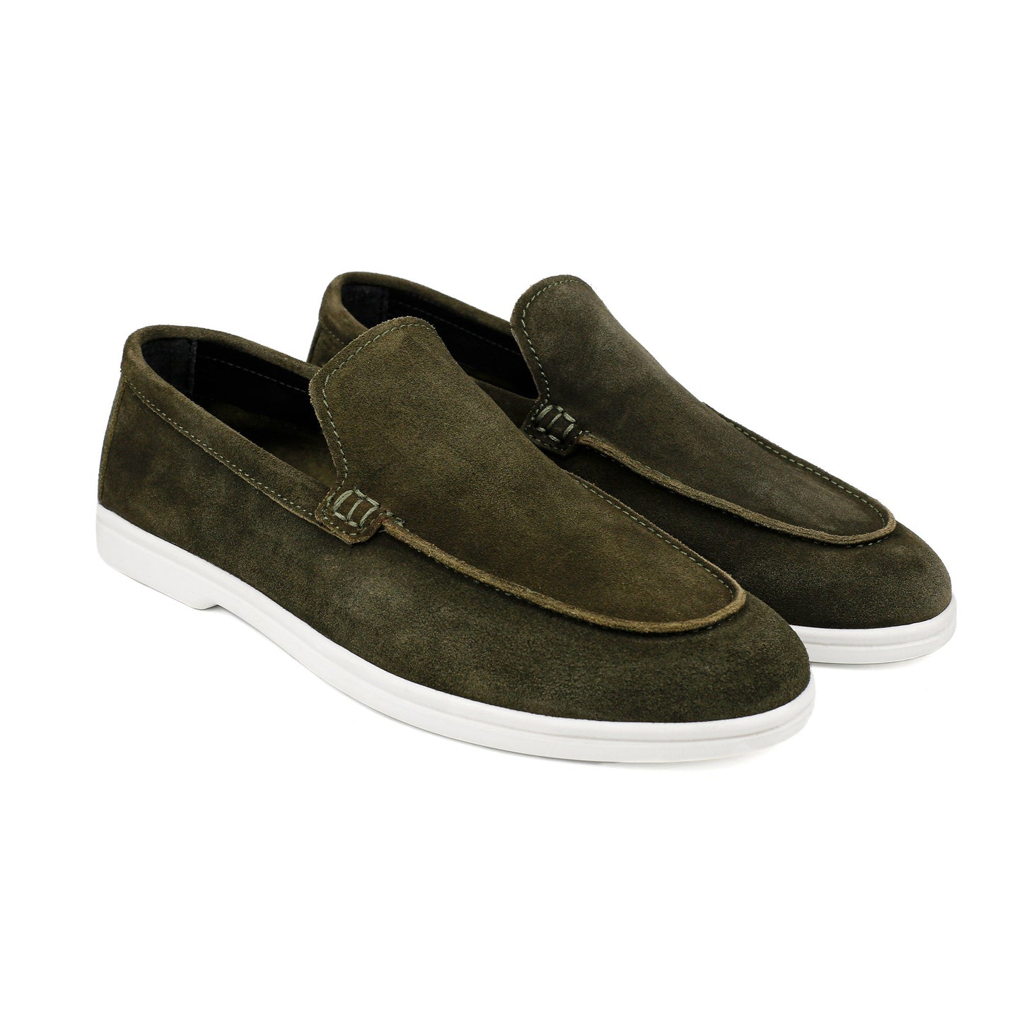 OLIVE SUEDE LEATHER SHOES - Hi-Street