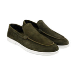 OLIVE SUEDE LEATHER SHOES - Hi-Street