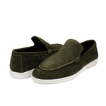 OLIVE SUEDE LEATHER SHOES - Hi-Street