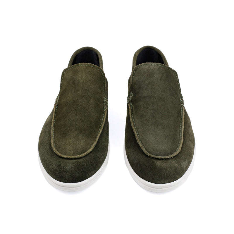 OLIVE SUEDE LEATHER SHOES - Hi-Street