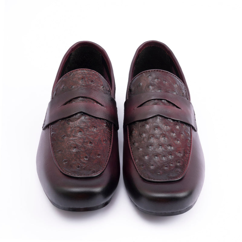 OSTRICH LEATHER TEXTURED MOCCASIN - Hi-Street