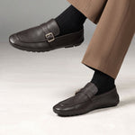 PEBBLE GRAIN BUCKLE LEATHER SHOE - Hi-Street