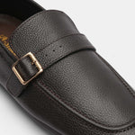 PEBBLE GRAIN BUCKLE LEATHER SHOE - Hi-Street