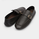 PEBBLE GRAIN BUCKLE LEATHER SHOE - Hi-Street