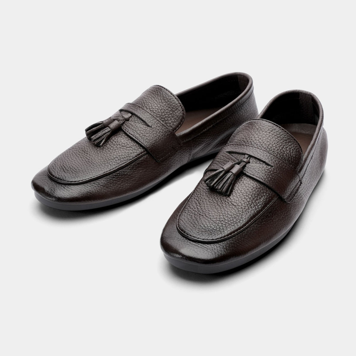 PEBBLE GRAIN TASSEL LEATHER SHOE - Hi-Street