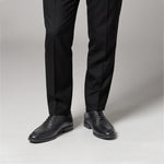 PLAIN BLACK LEATHER LACE UP SHOES - Hi-Street