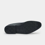 PLAIN BLACK LEATHER LACE UP SHOES - Hi-Street