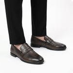 PLAIN KASTANI LEATHER SHOES - Hi-Street
