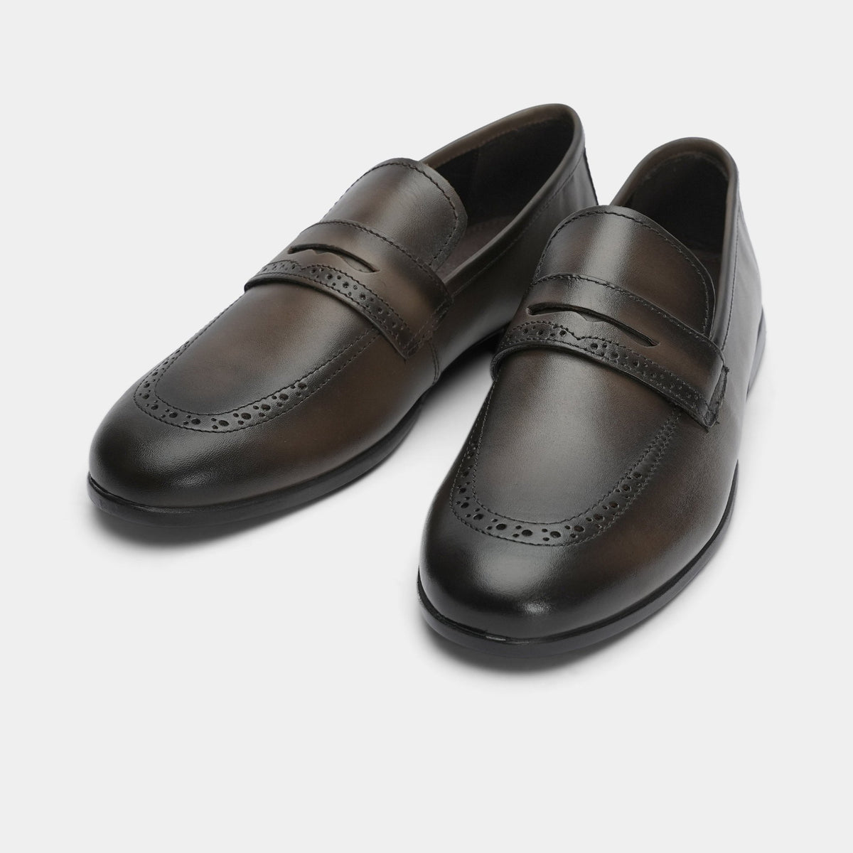 PLAIN KASTANI LEATHER SHOES - Hi-Street